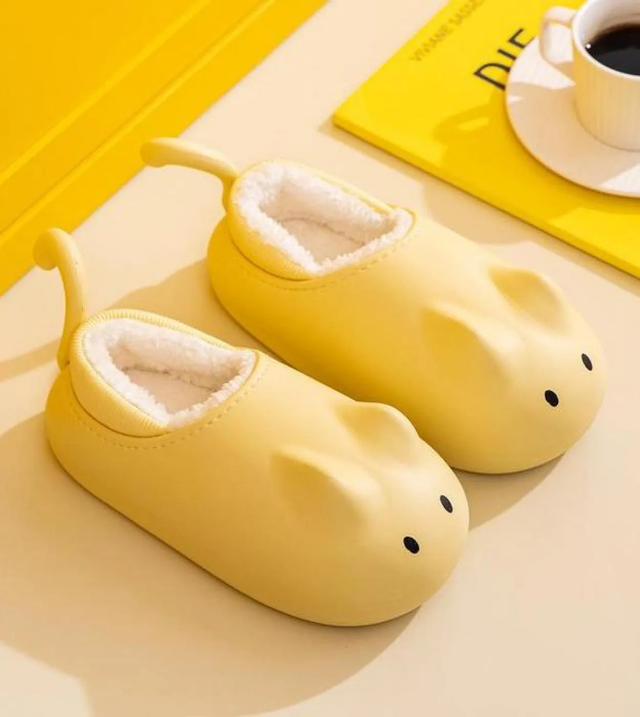 2022 Pantofole Animali Invernali Scarpe In Cotone Caldo Impermeabili Per Le Donne Carino Peluche Casa Al Coperto Pavimento Antis