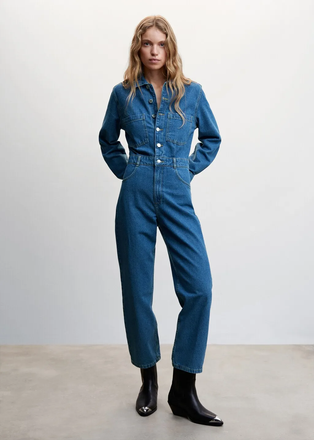 Abito a tuta denim lungo