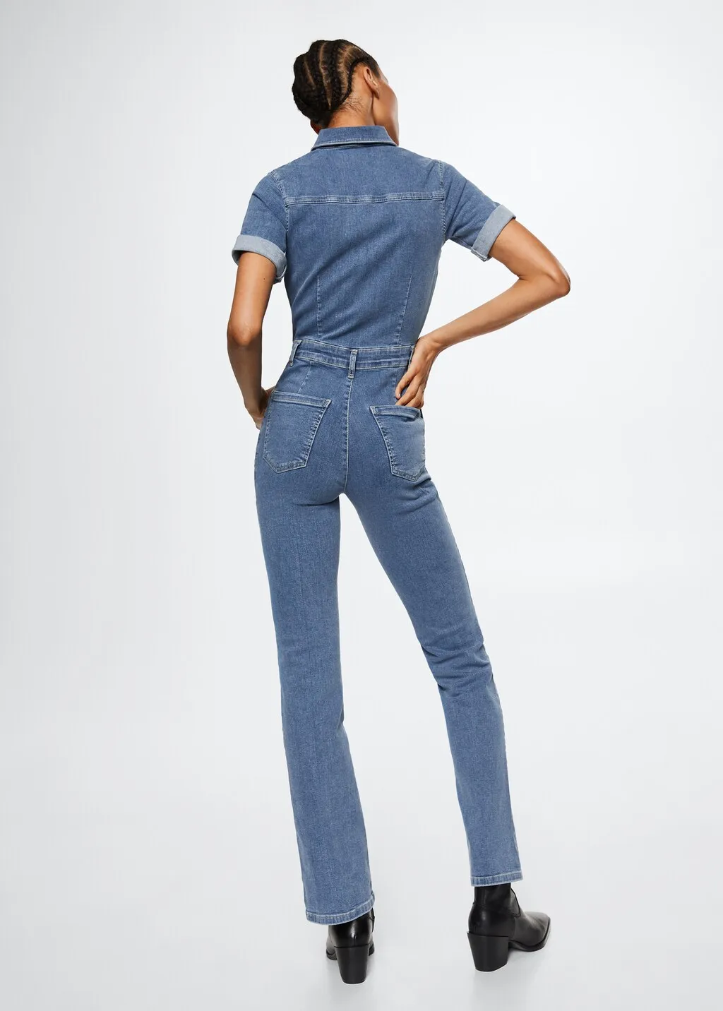Abito a tuta denim zip