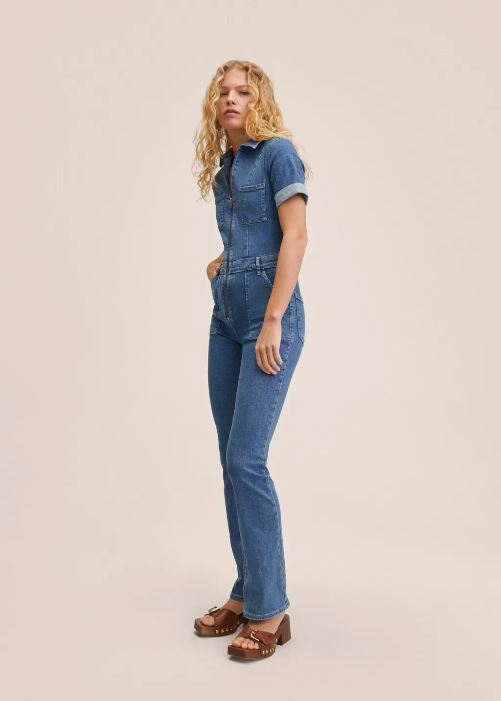 Abito a tuta denim zip