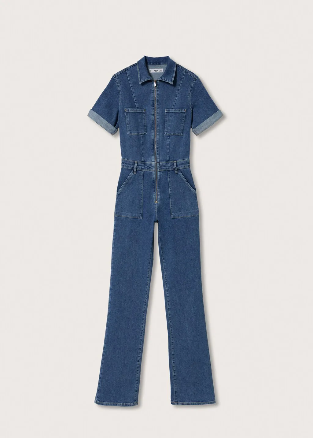 Abito a tuta denim zip