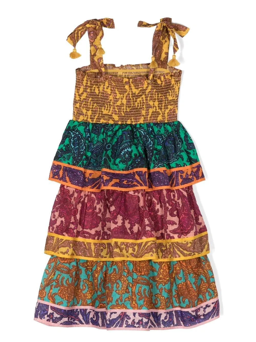 Abito con gonna a balze in multicolore - bambina