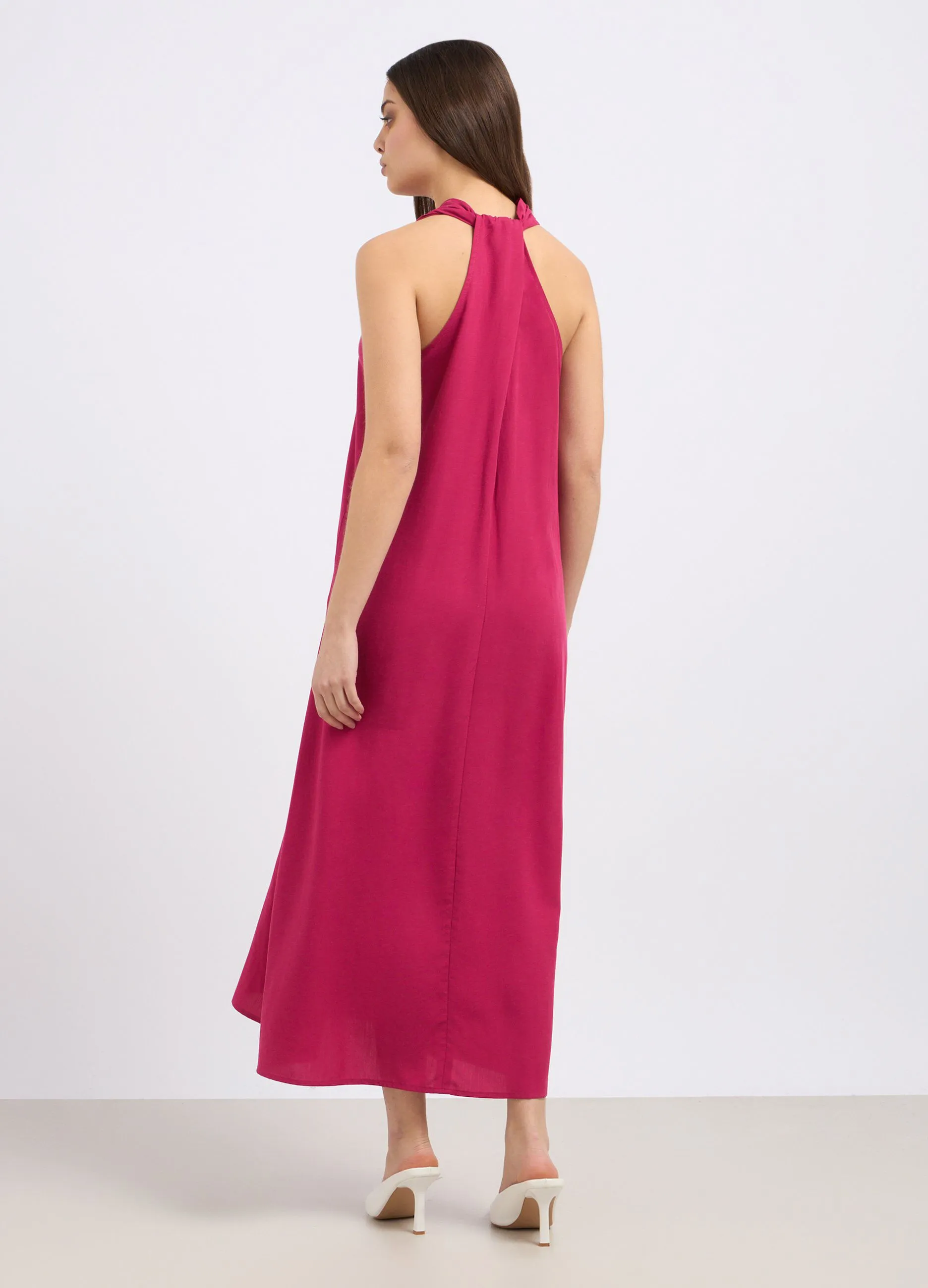 Abito lungo in misto lino donna