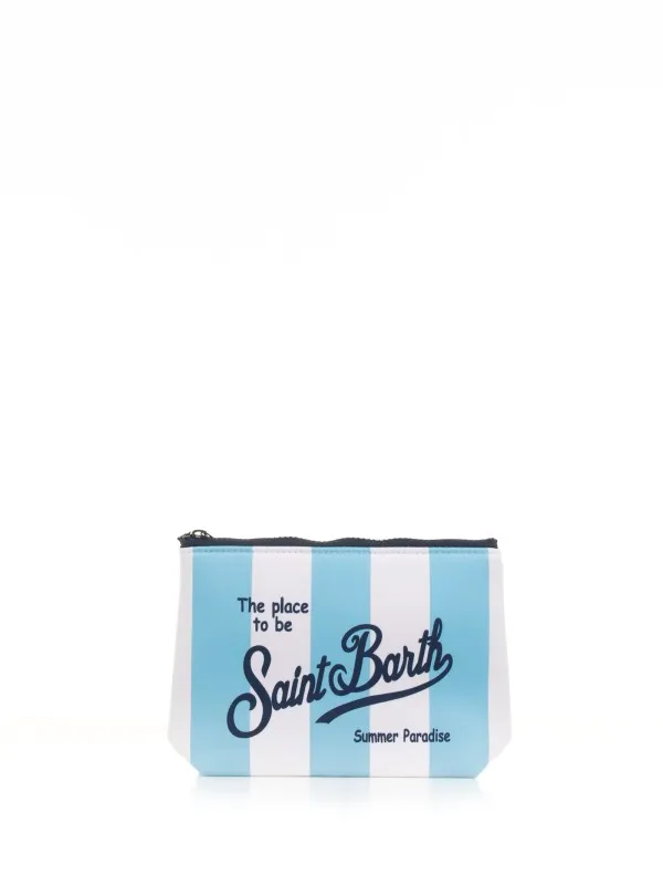 Aline clutch bag with white and blue stripes