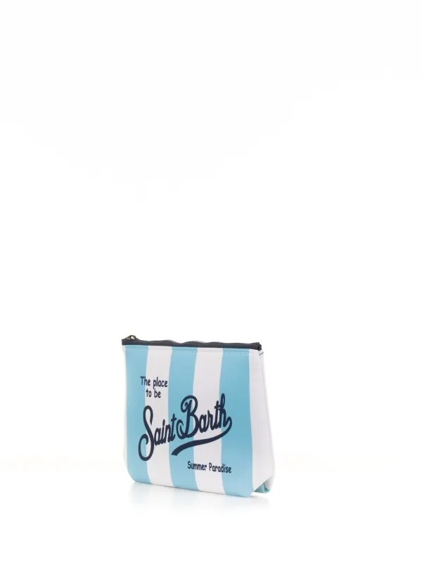 Aline clutch bag with white and blue stripes