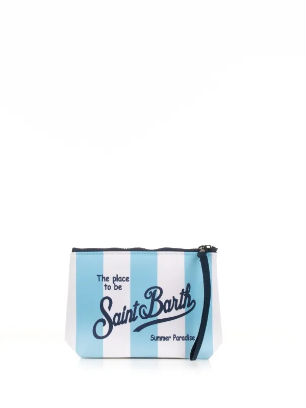 Aline clutch bag with white and blue stripes