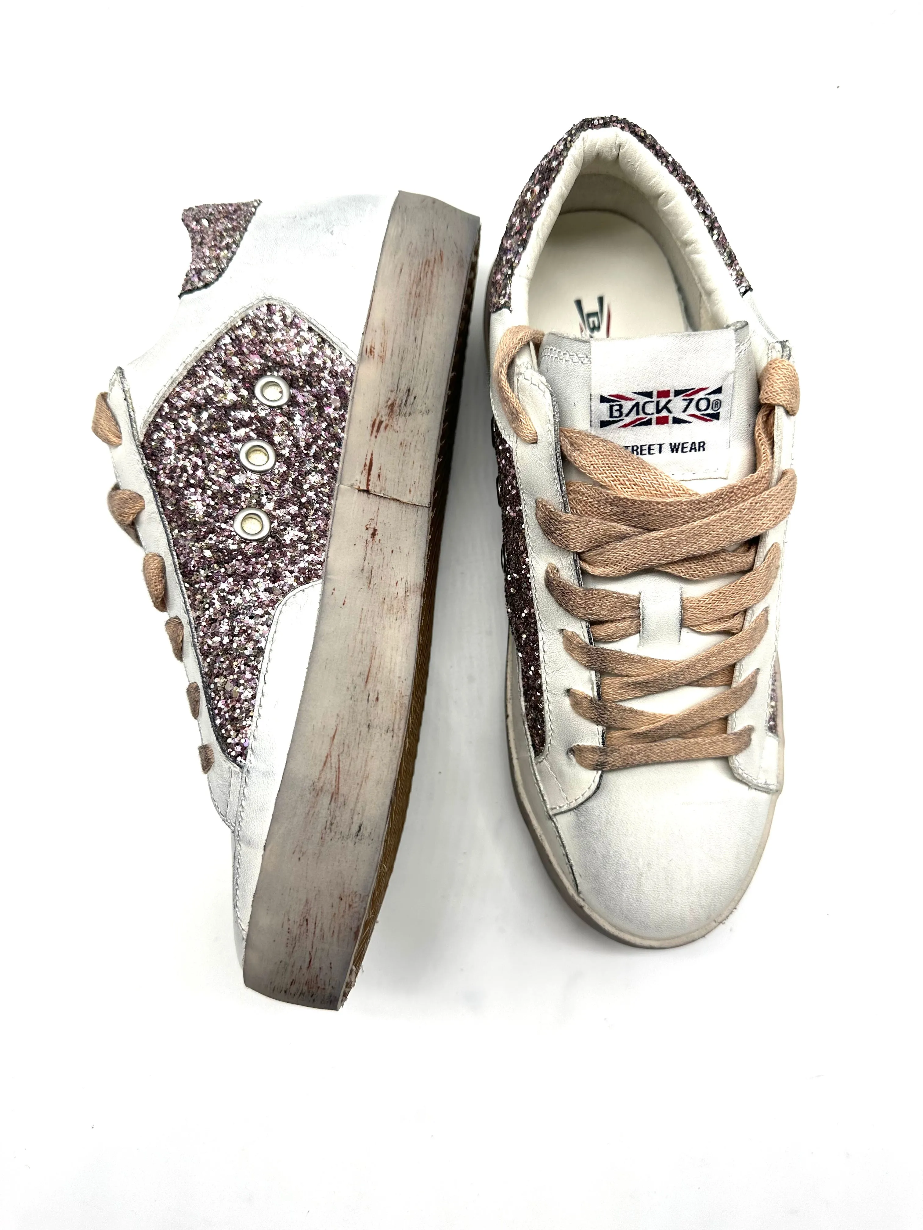 Back 70 - Sneakers Miami B 903 Glitter Nude