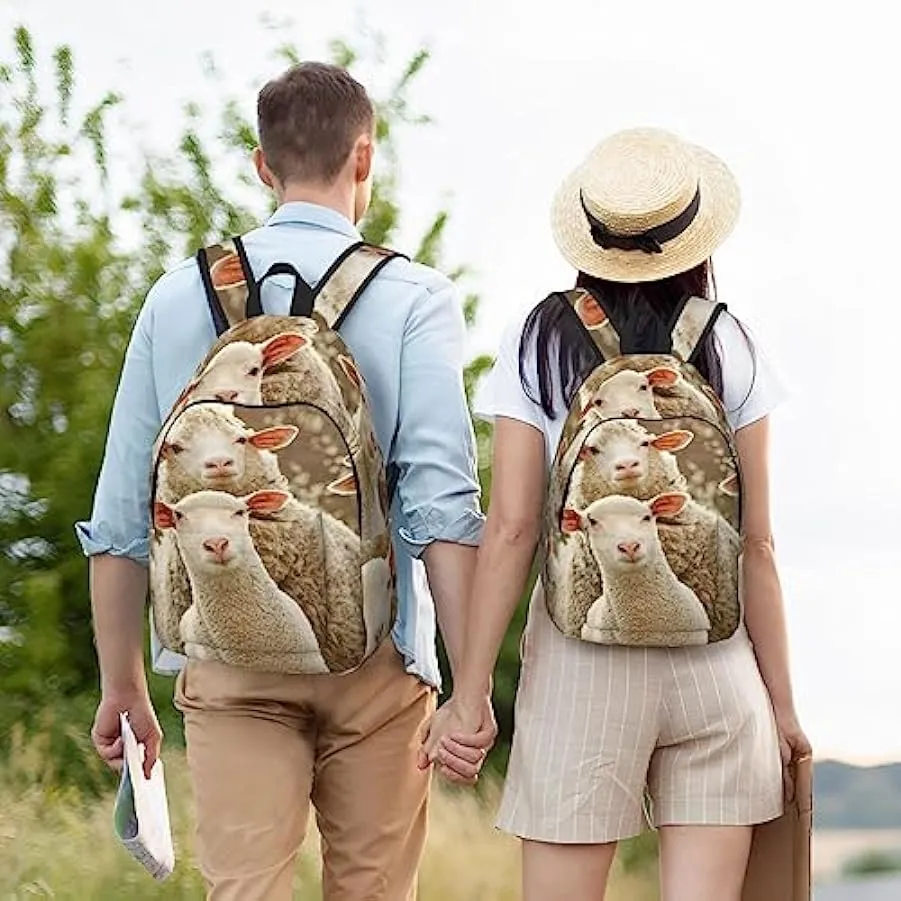 BONDIJ Zaino unisex di pecora e agnelli borsa leggera di tela zaino carino zaini da viaggio 212192309