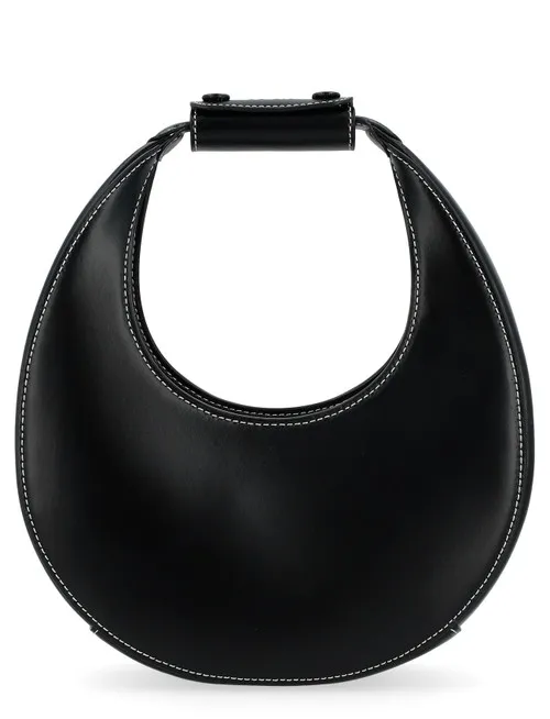 Borsa a mano Staud Moon Mini in pelle nera