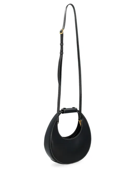 Borsa a mano Staud Moon Mini in pelle nera