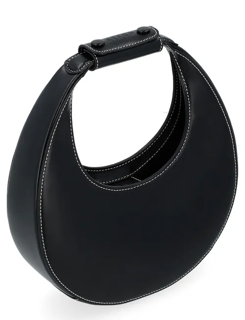 Borsa a mano Staud Moon Mini in pelle nera