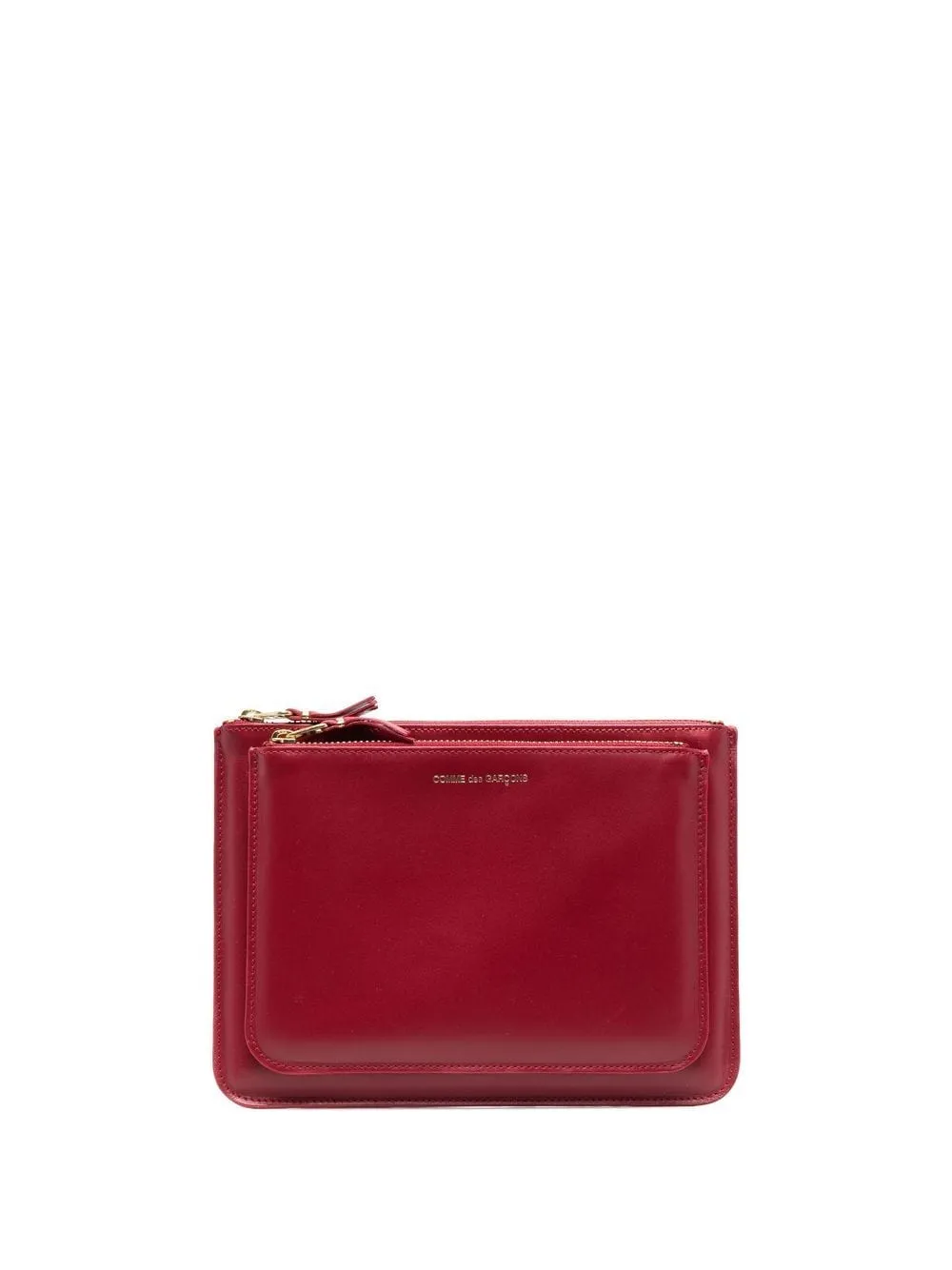 Borsa clutch con zip in nero - unisex