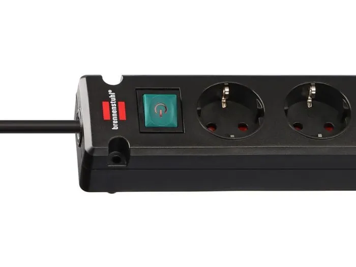 Brennenstuhl Bremounta multipresa con 2 porte USB-C - Black