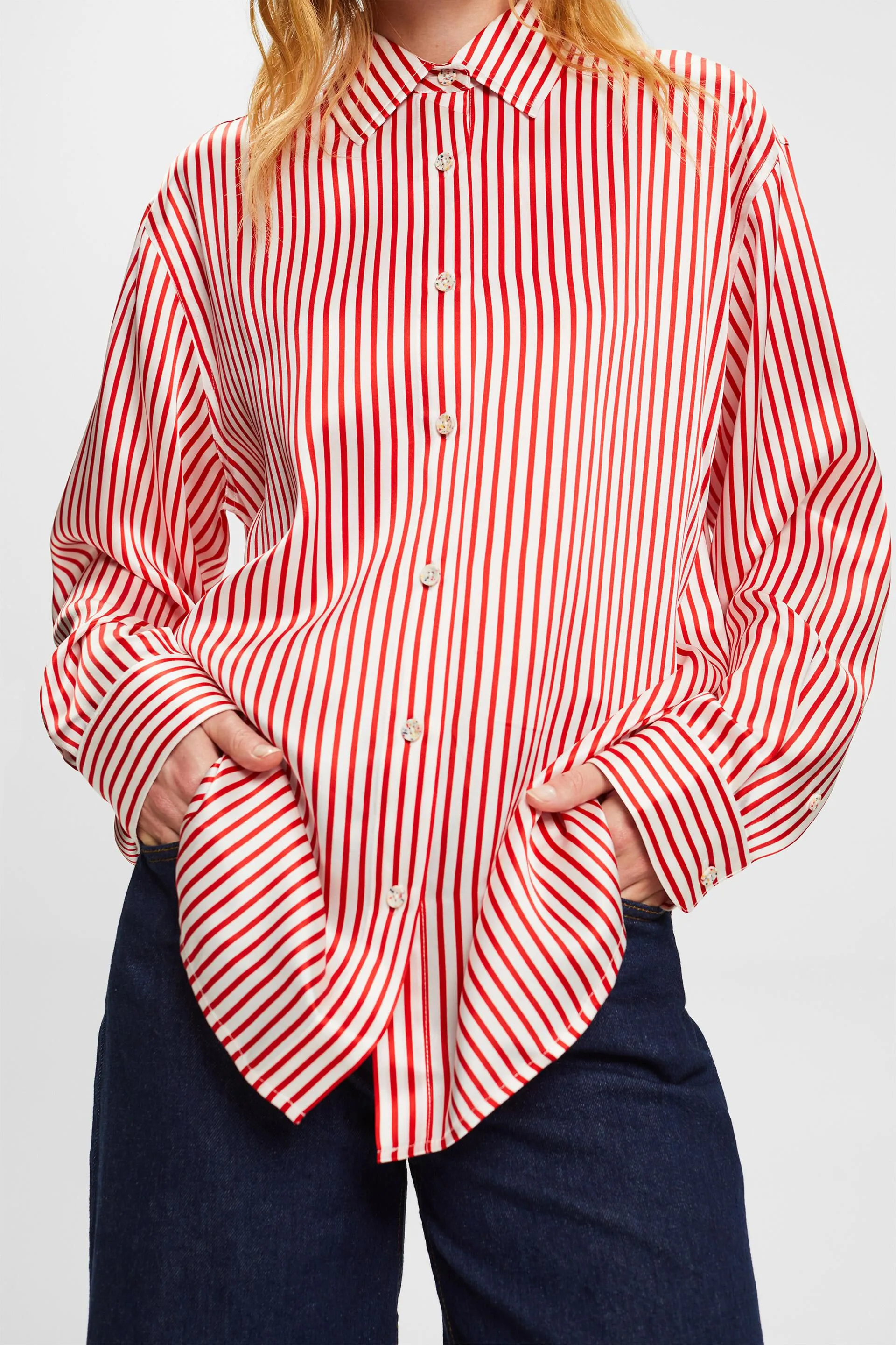 Camicia a righe in sera charmeuse