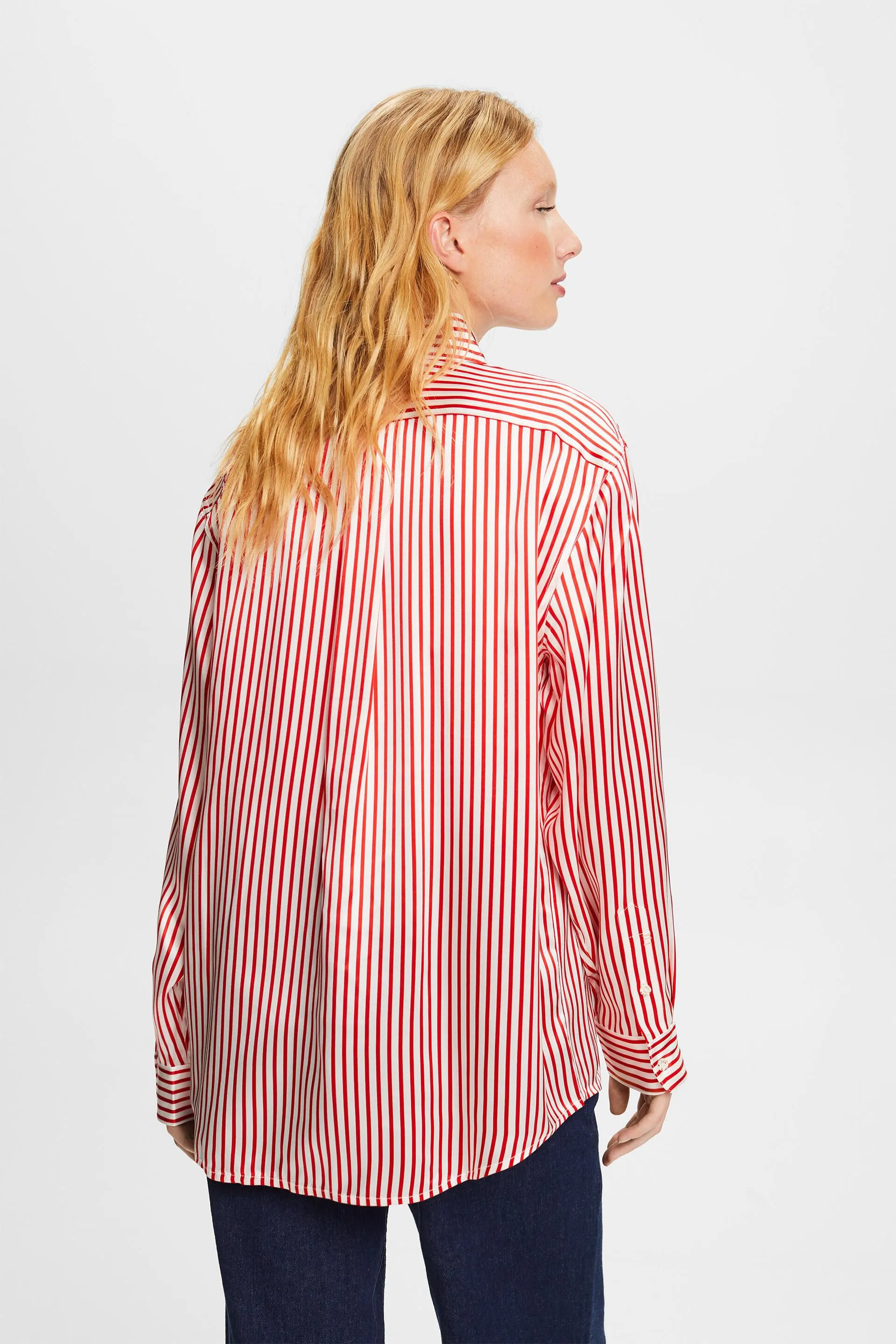Camicia a righe in sera charmeuse