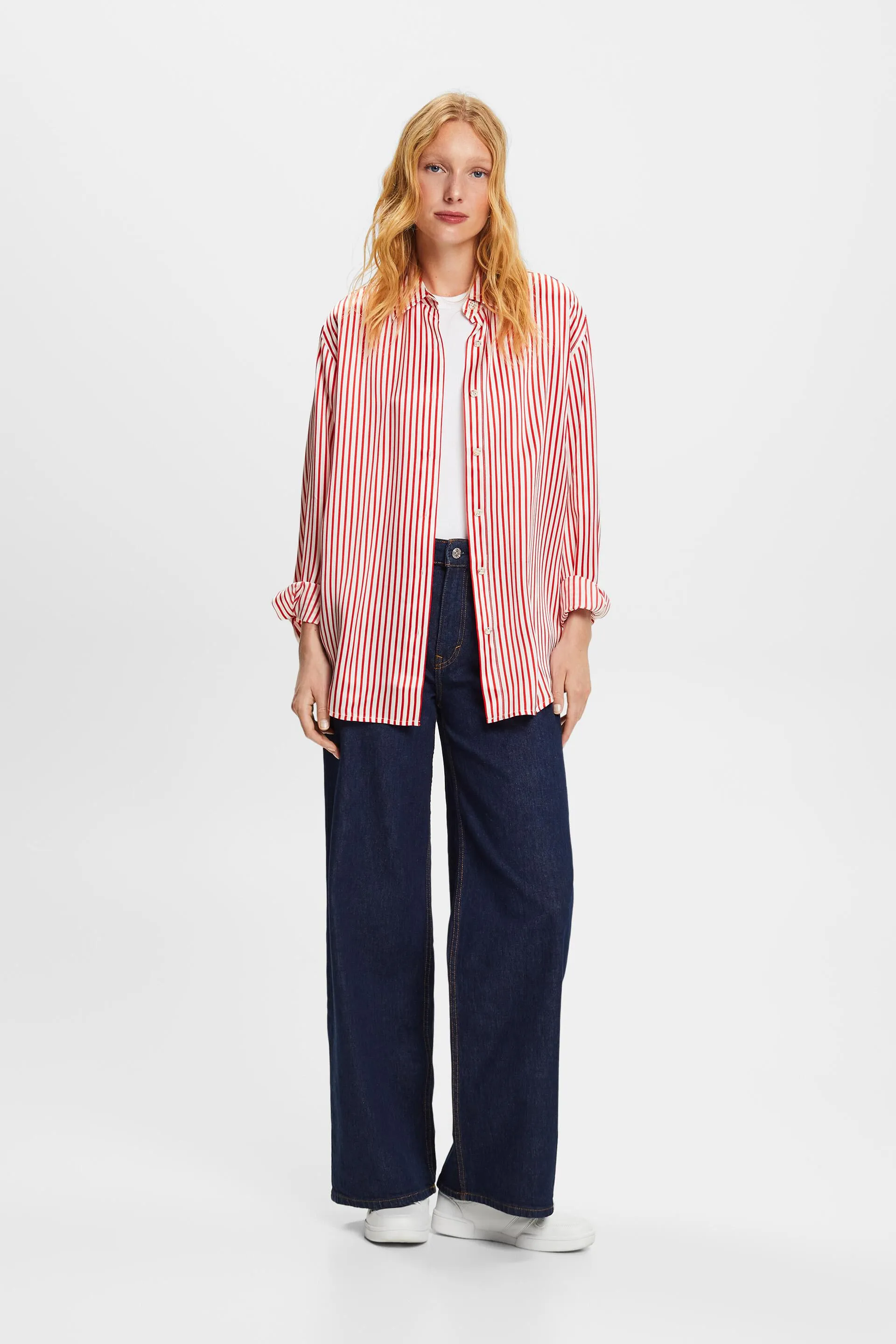 Camicia a righe in sera charmeuse