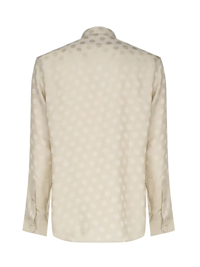 CAMICIA CLASSICA CON COLLO YVES IN SETA OPACA E LUCIDA A RIGHE