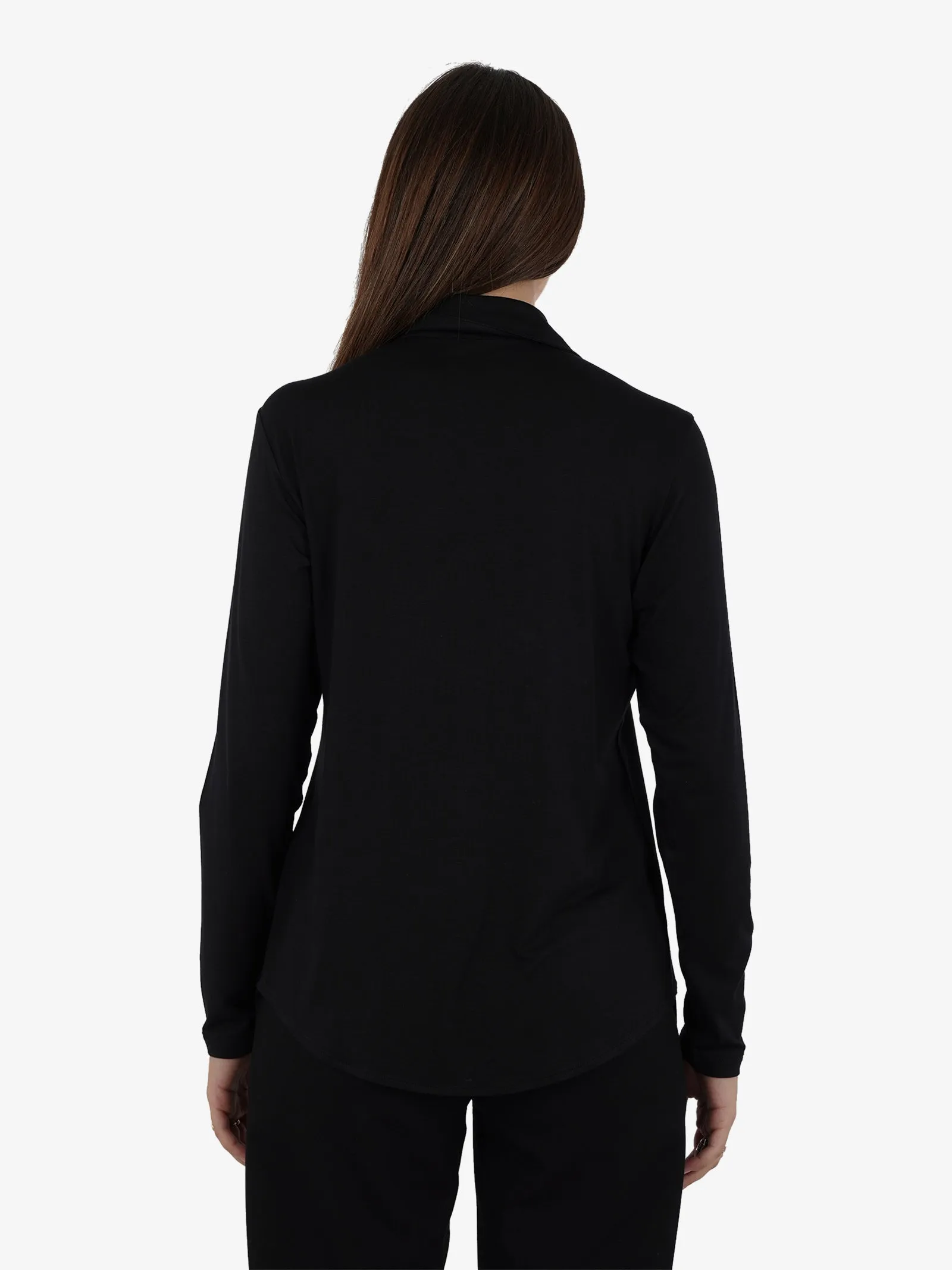Camicia fluida donna cotone nero