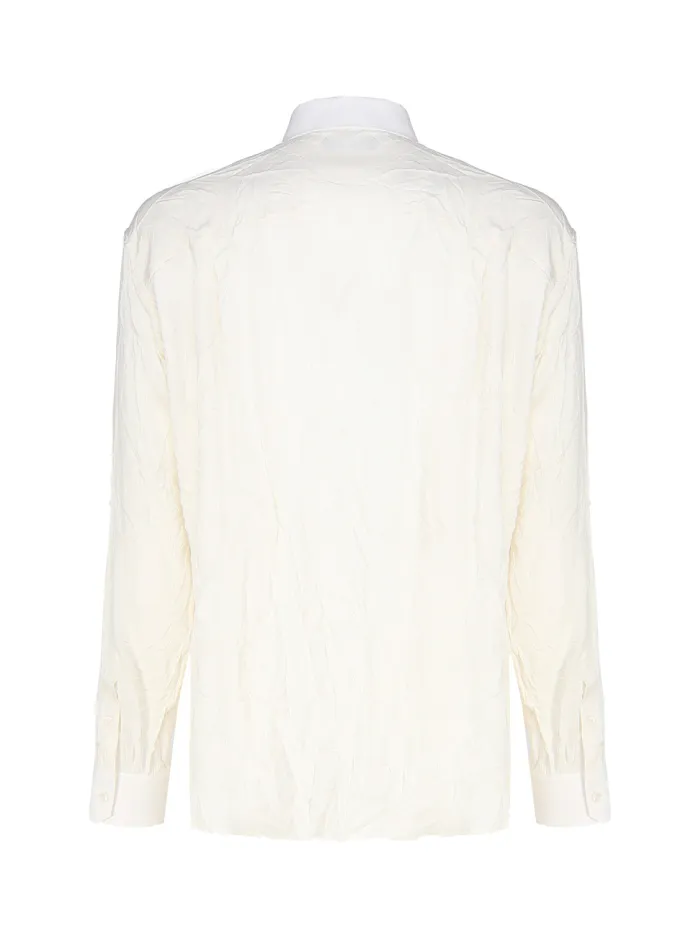 Camicia over in charmeuse di seta stretch