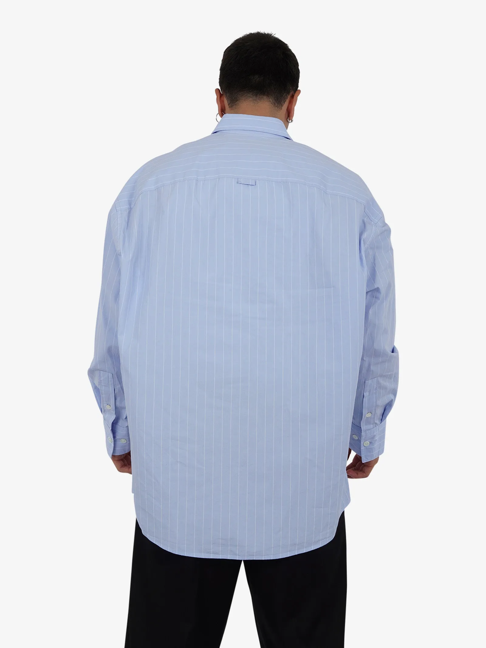 Camicia Oversize uomo cotone blu