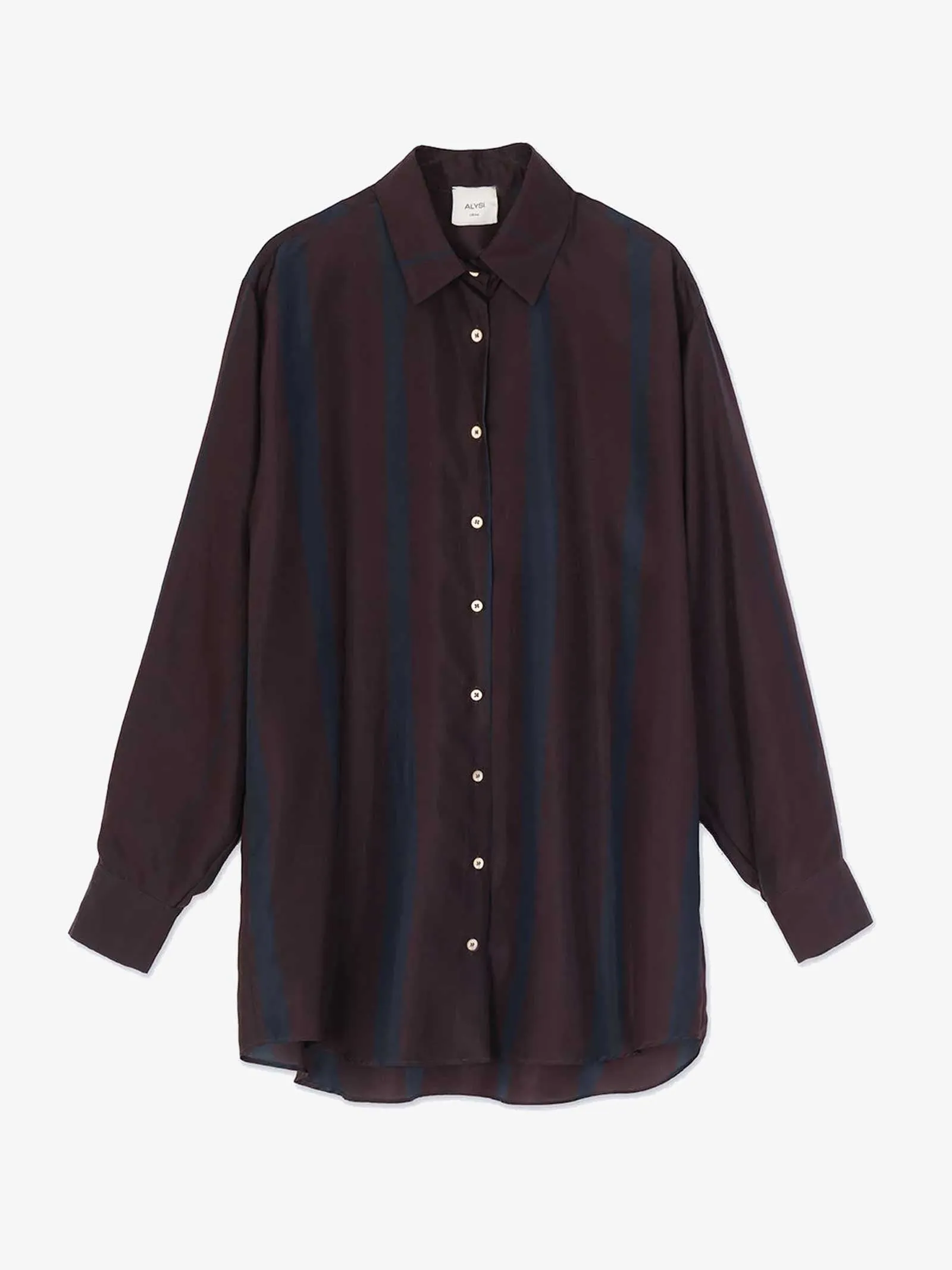 Camicia stampata micro e maxi dritto 154226A4016 donna seta bordeaux