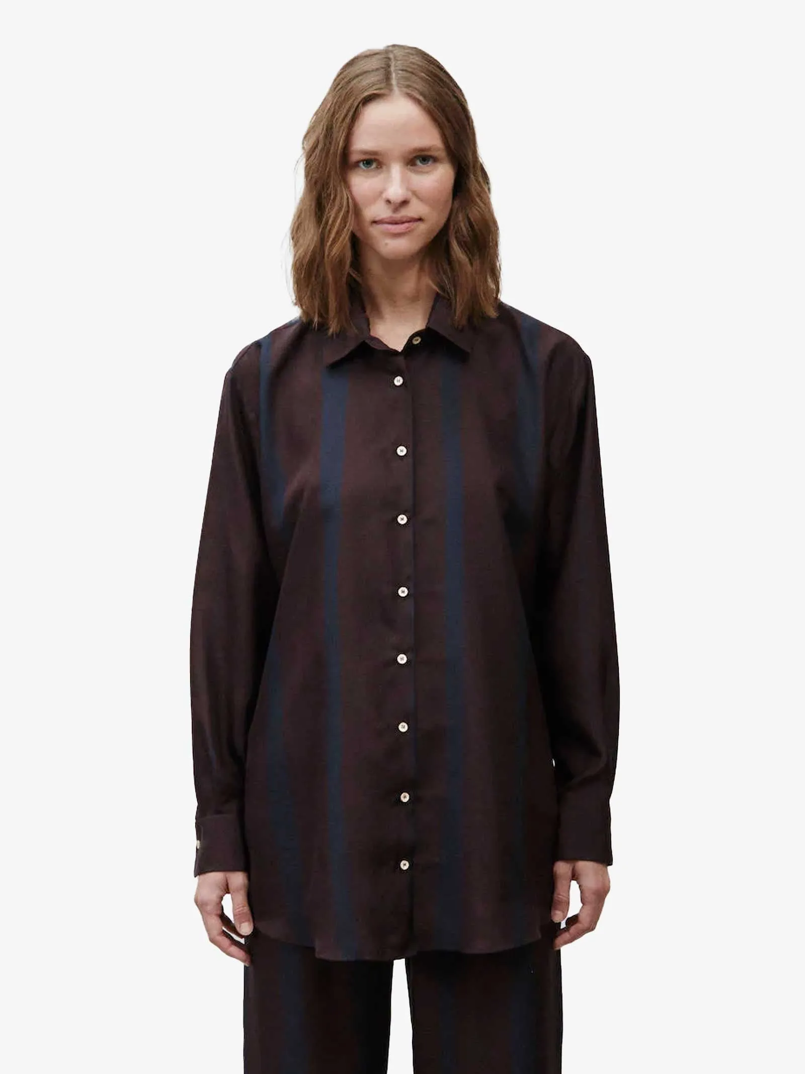 Camicia stampata micro e maxi dritto 154226A4016 donna seta bordeaux