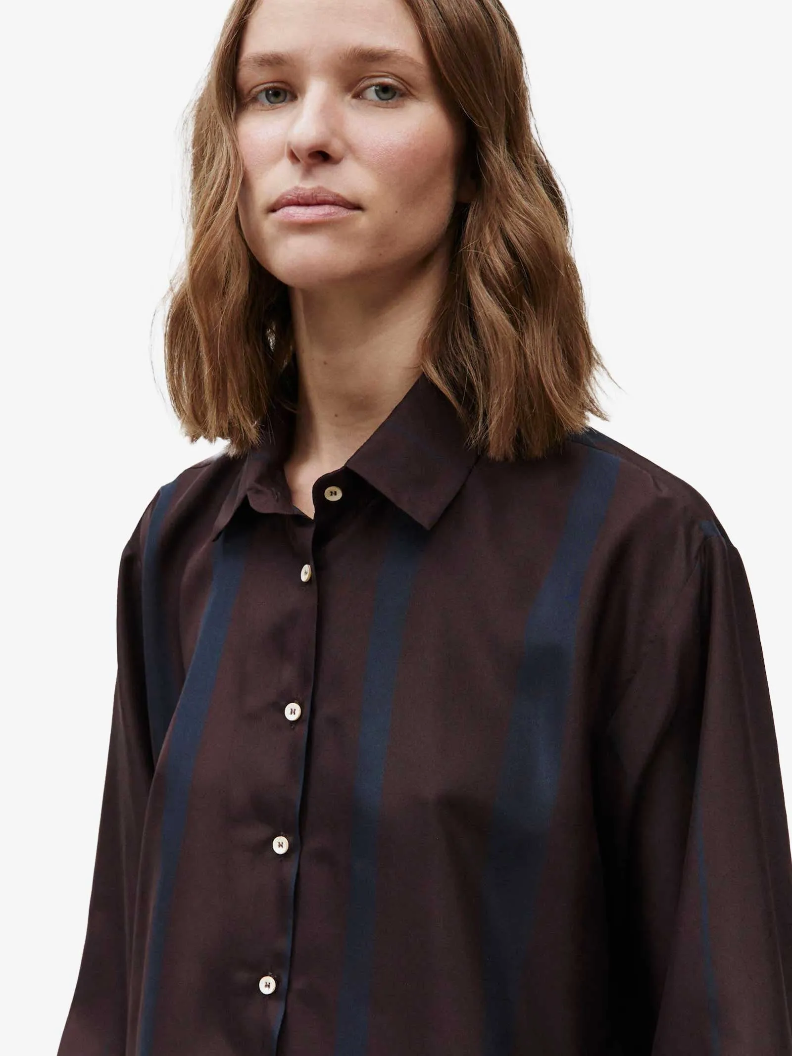 Camicia stampata micro e maxi dritto 154226A4016 donna seta bordeaux