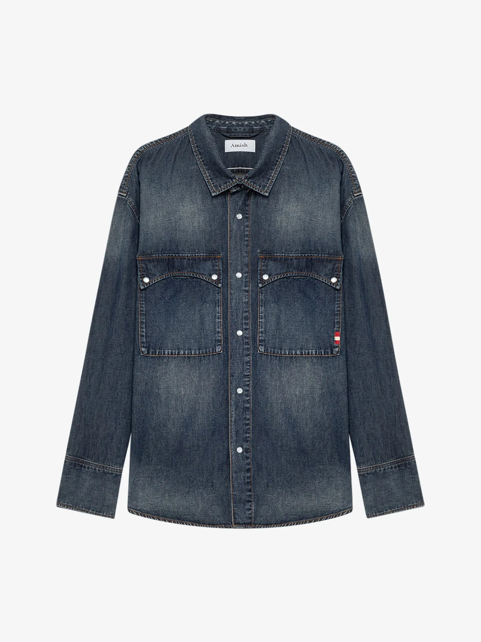 Camicia texana in denim AMU105D6640549 uomo cotone