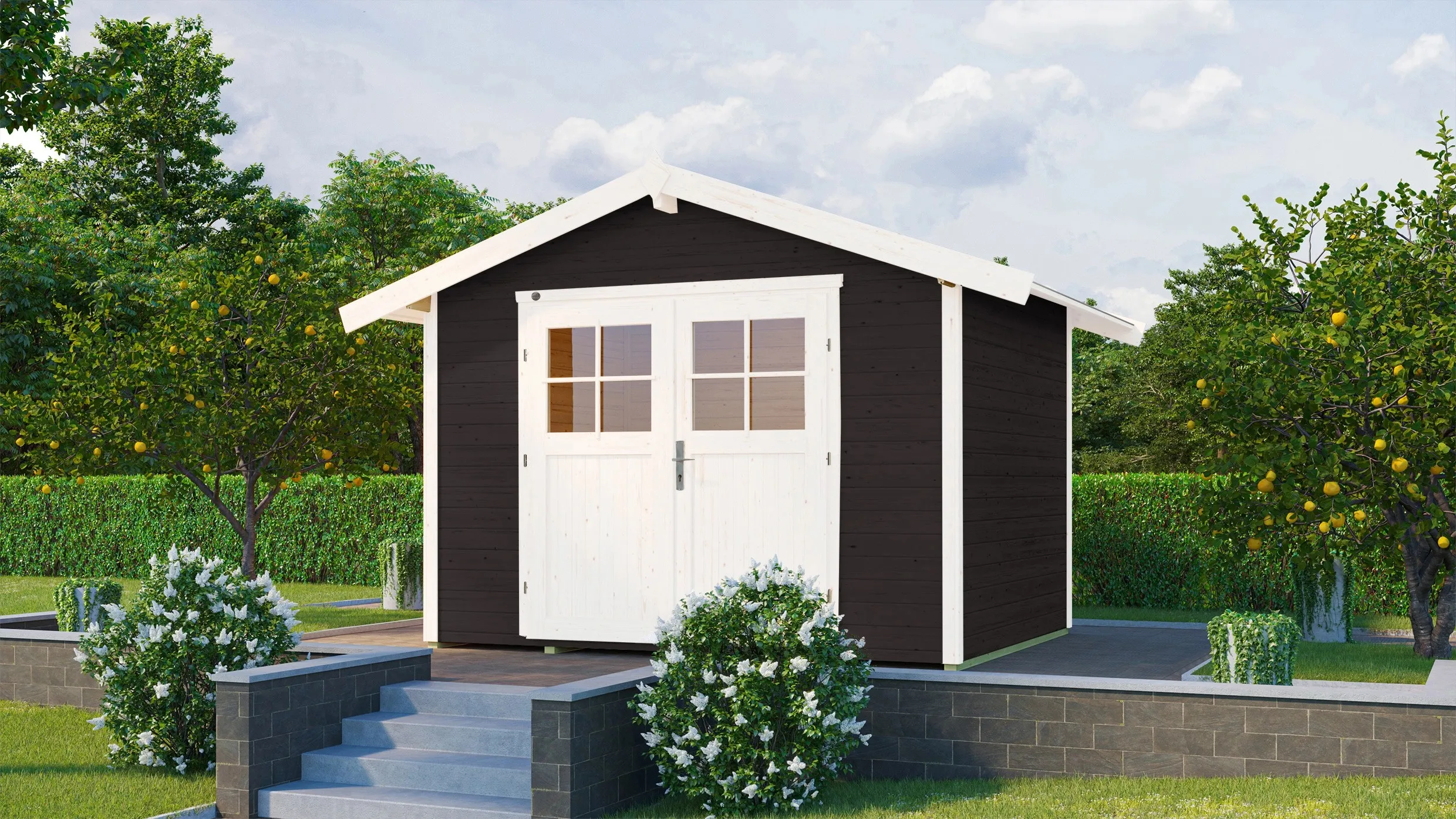 Casetta da giardino in legno Weka 122 5 antracite 8,9 m²