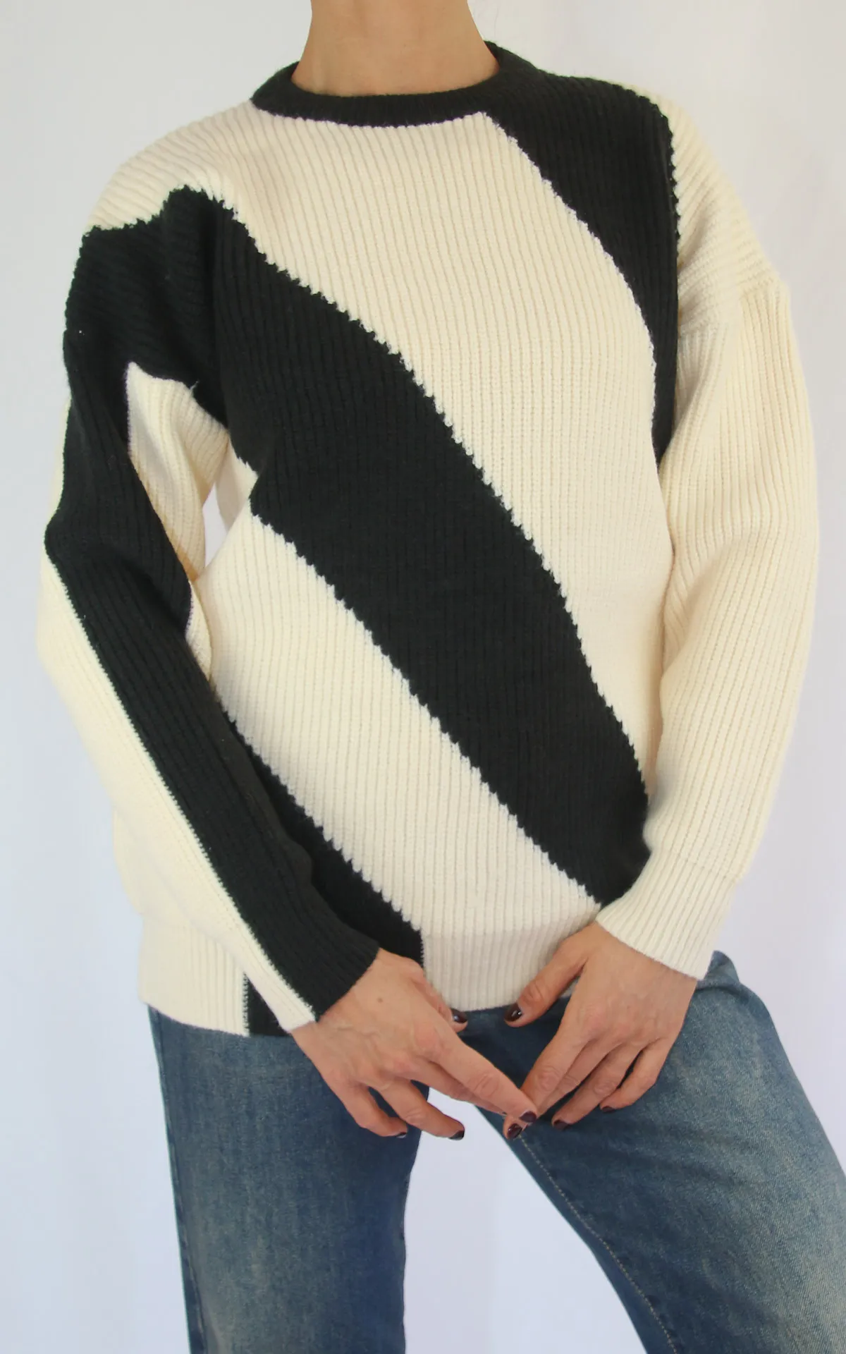 Compania Fantastica – maglia bicolore – burro/nera