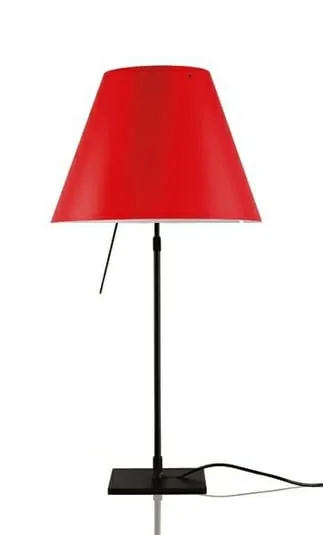 Costanza Lampada da Tavolo con Dimmer Nero/Primary Red - Luceplan | Acquista online