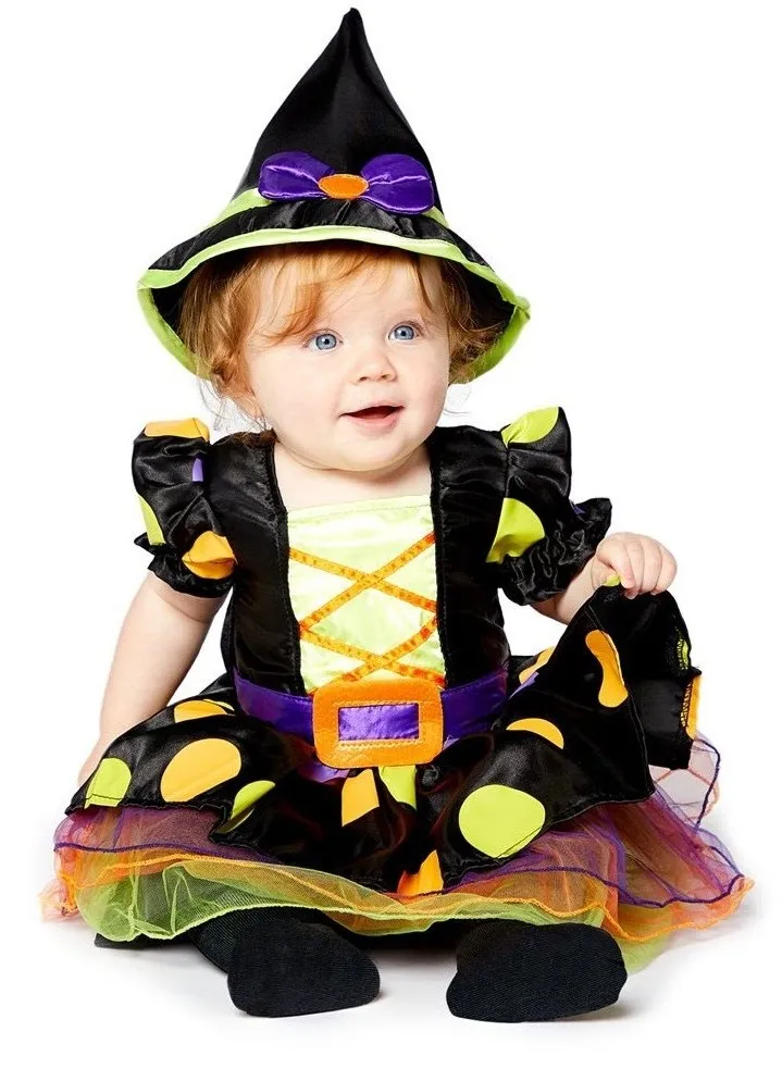 Costume da strega a pois per baby