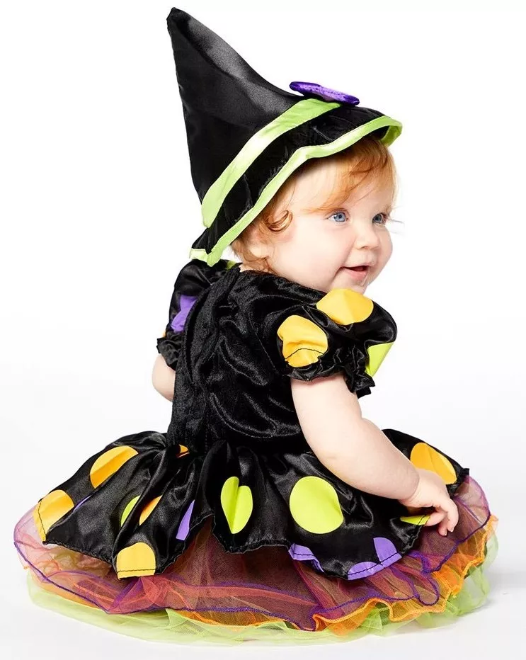 Costume da strega a pois per baby