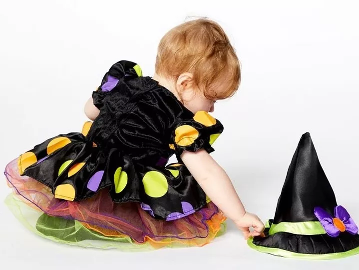 Costume da strega a pois per baby