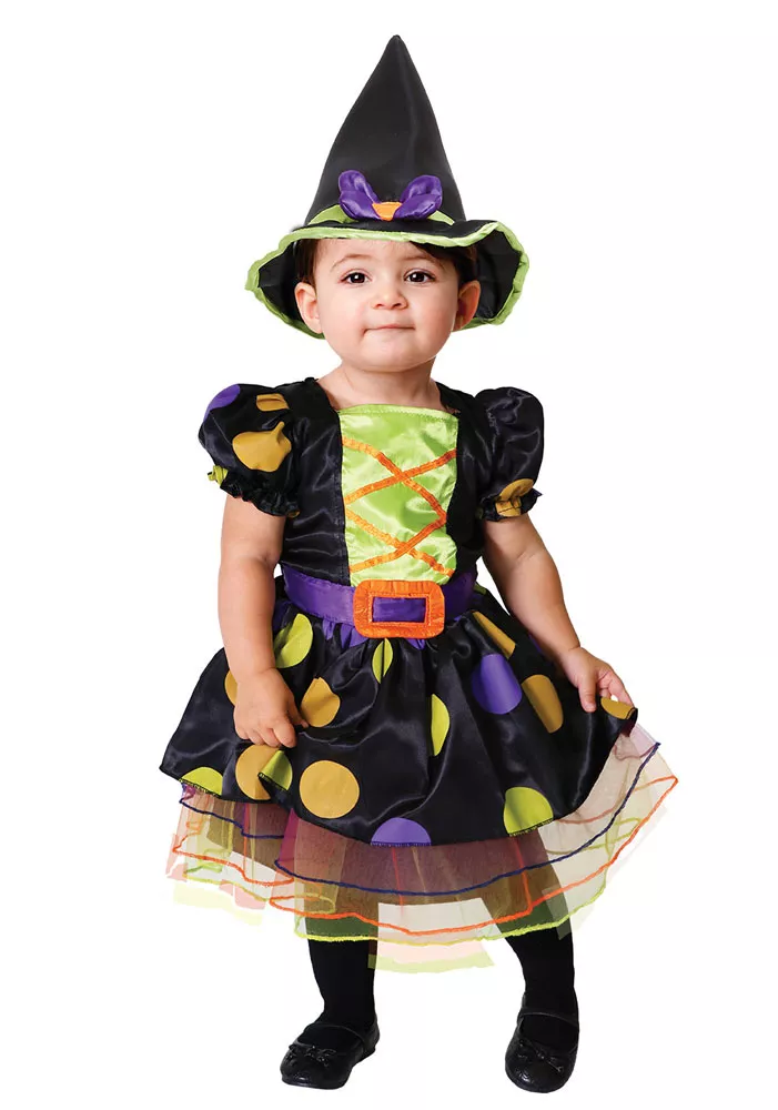Costume da strega a pois per baby