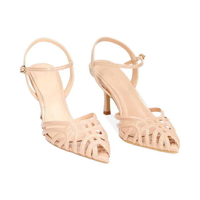 Décolleté slingback nude, tacco 5 cm