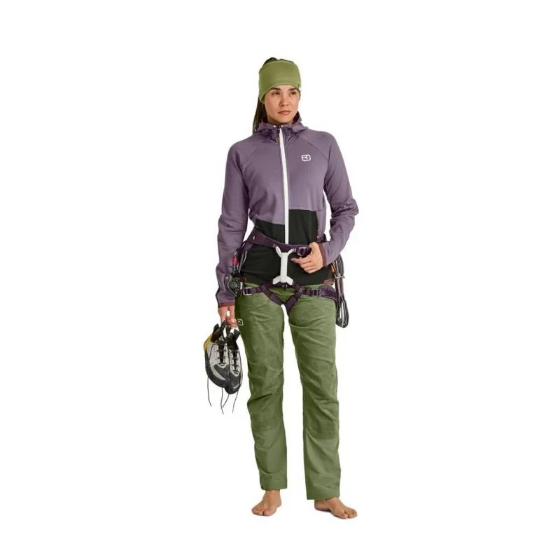 Donna Ortovox FLEECE RIB HOODY W (ghiaccio acquatico) giacca in pile