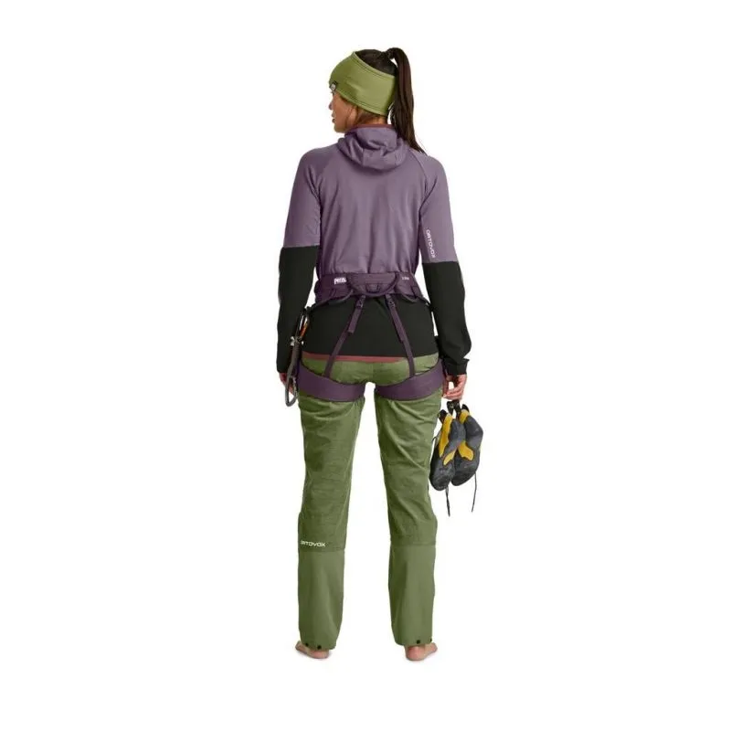 Donna Ortovox FLEECE RIB HOODY W (ghiaccio acquatico) giacca in pile