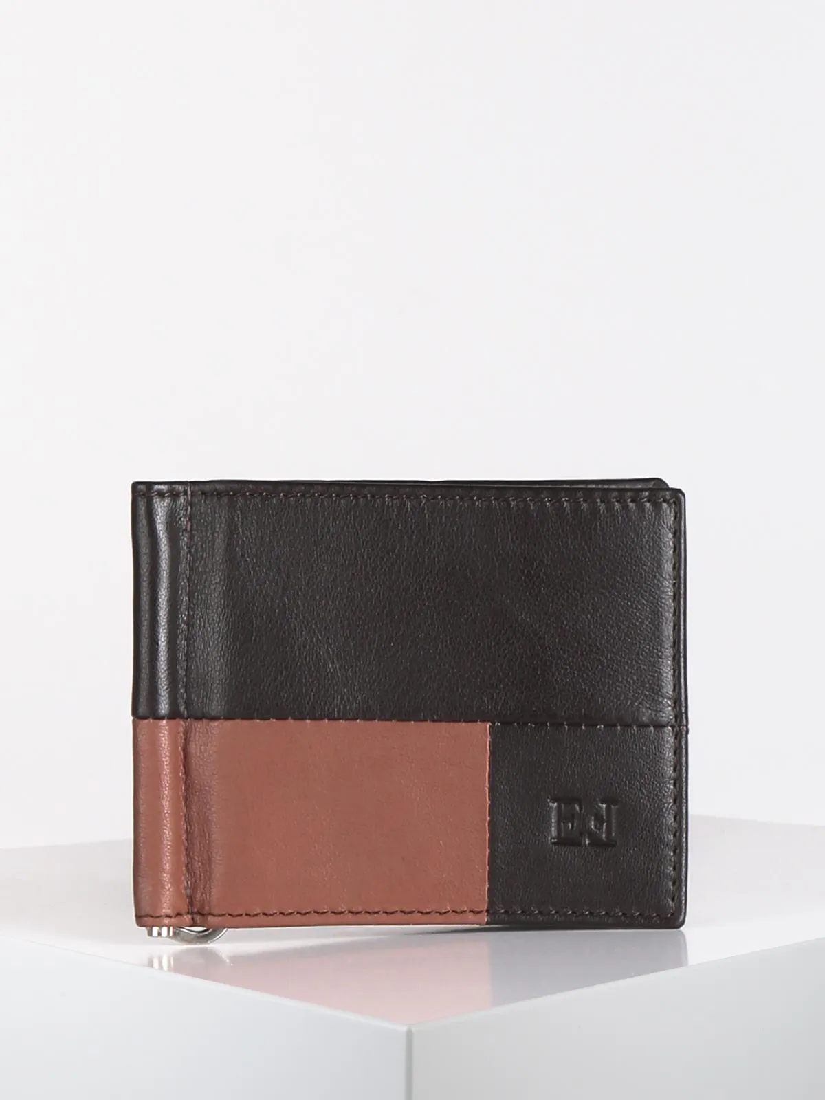 Egon Furstenberg Porte-cartes avec pince à billets en cuir