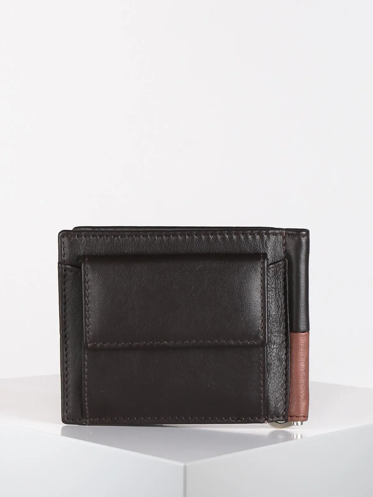 Egon Furstenberg Porte-cartes avec pince à billets en cuir