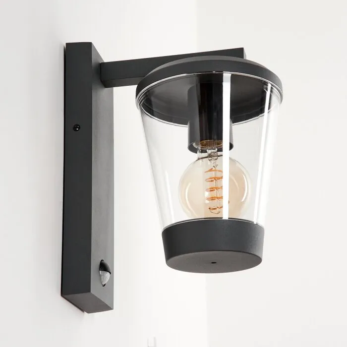 Eloida Applique da esterno Antracite, 1-Luce, Sensori di movimento