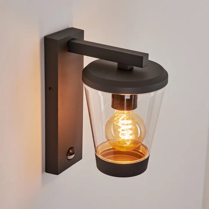Eloida Applique da esterno Antracite, 1-Luce, Sensori di movimento