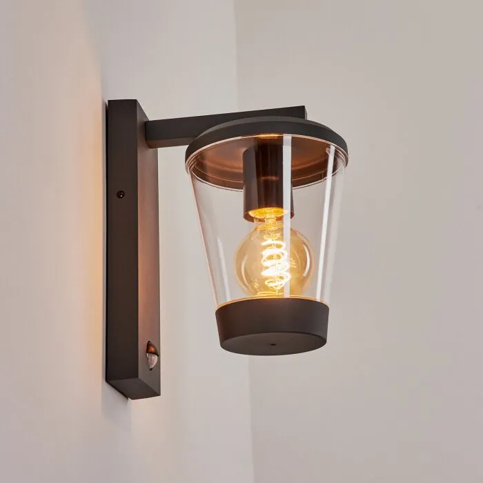 Eloida Applique da esterno Antracite, 1-Luce, Sensori di movimento