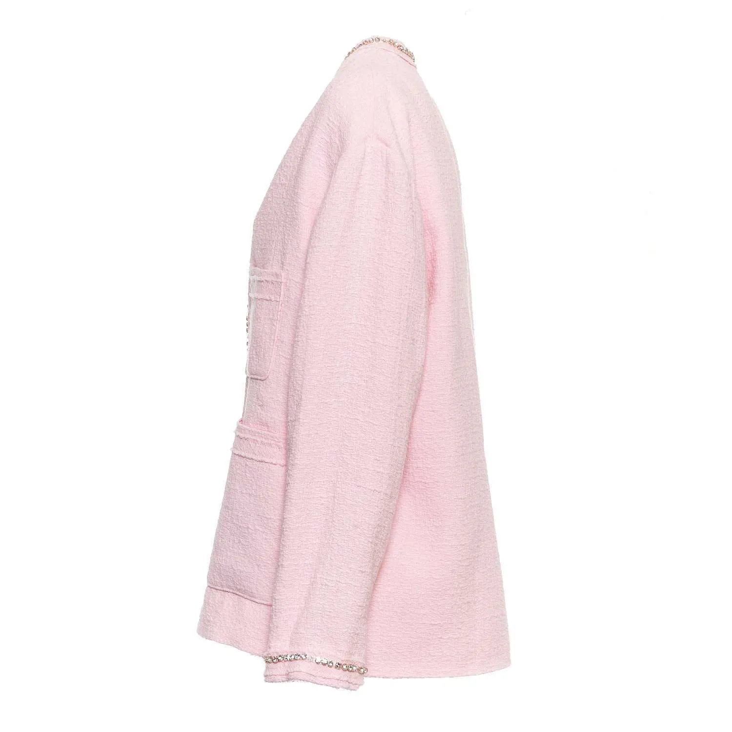 Giacca Con Cristalli In Tessuto Bouclé
