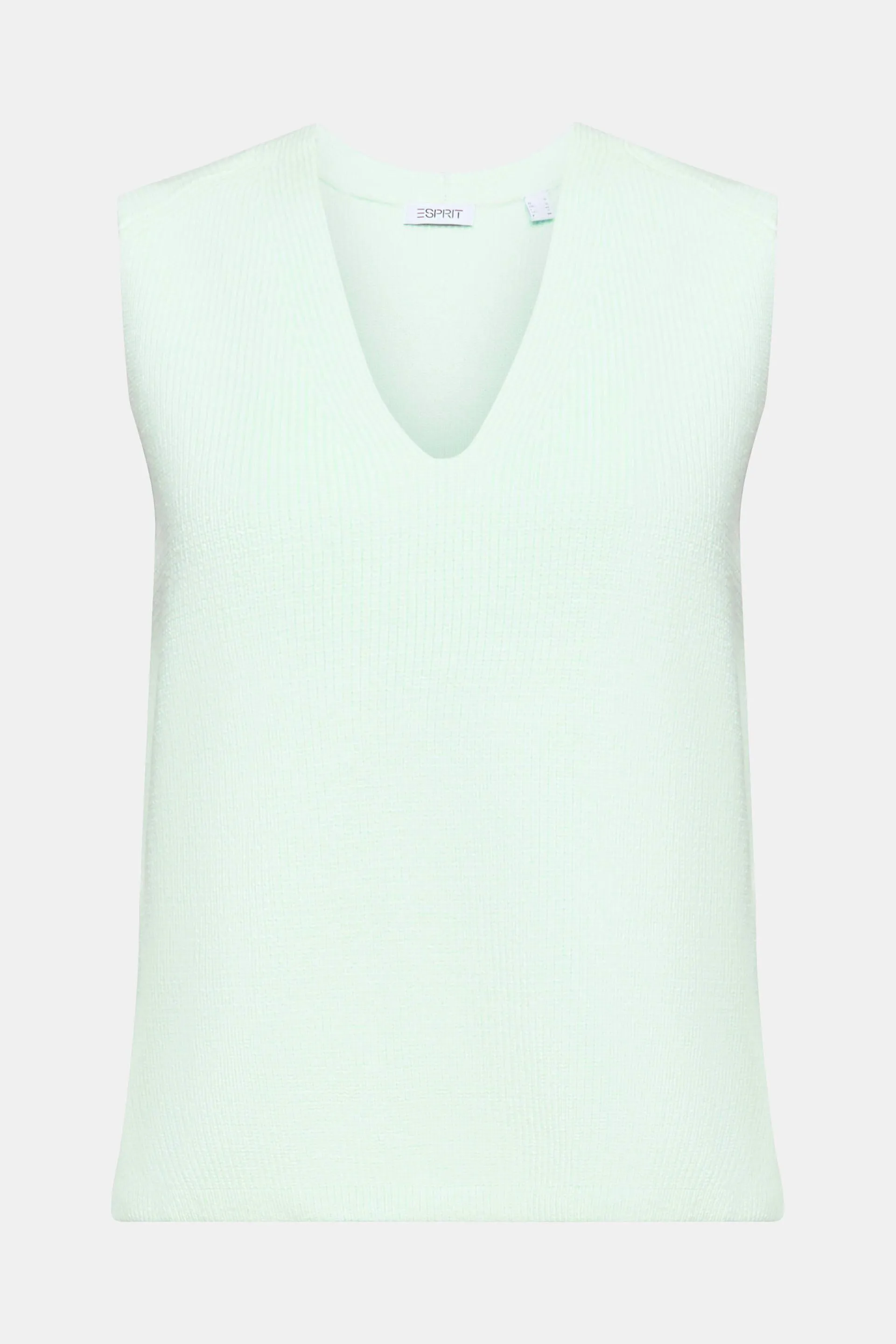 Gilet in maglia a coste con scollo a V