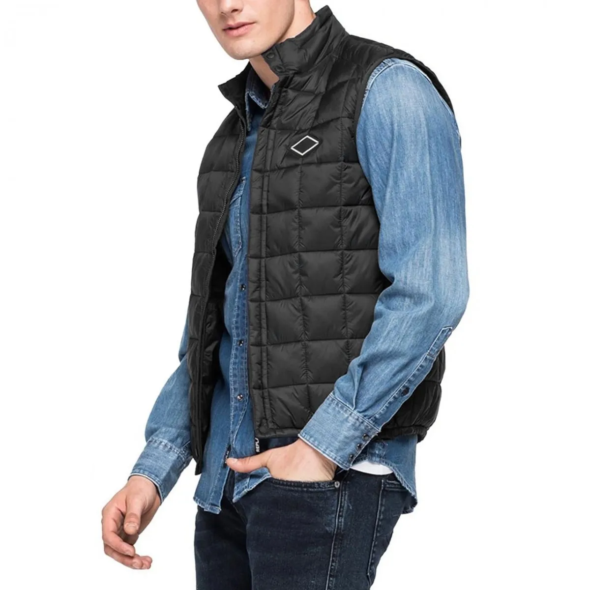 Gilet Recycled Nylon, Nero