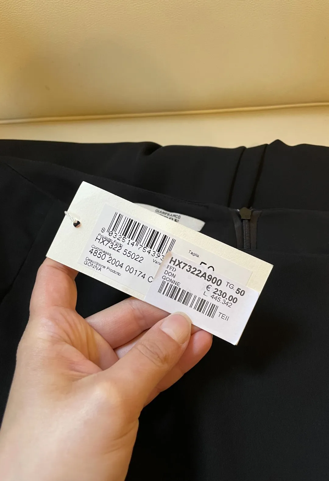 Gonna lunga nera misto seta vintage Gianfranco Ferré NOS