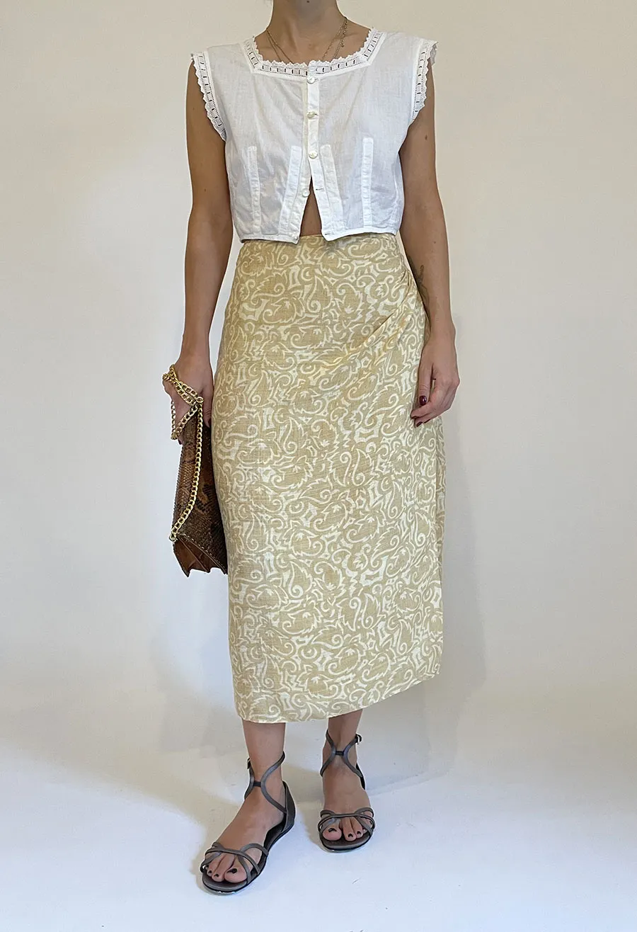 Gonna sarong in pura seta grezza Oliver by Valentino vintage anni ’80