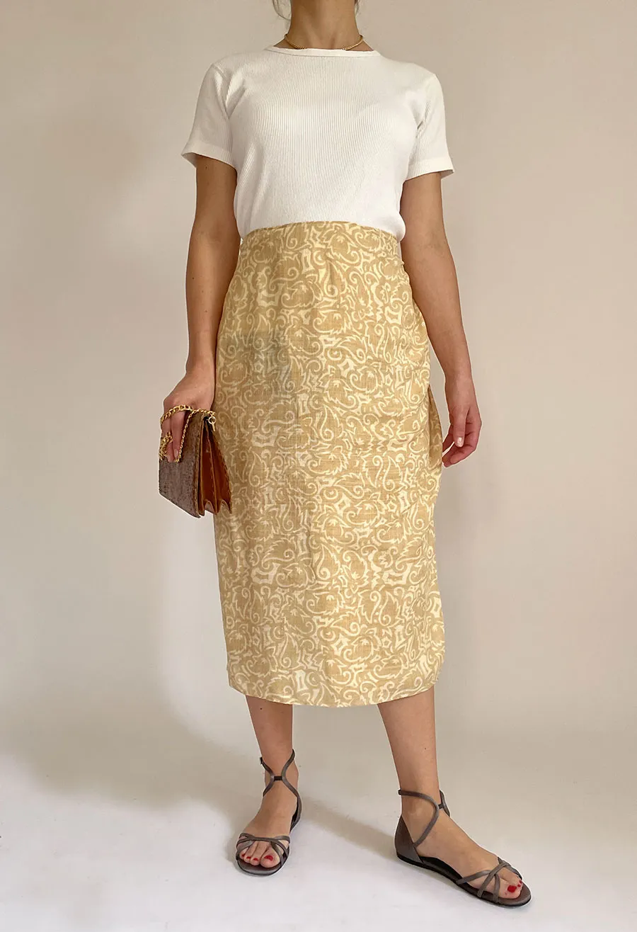 Gonna sarong in pura seta grezza Oliver by Valentino vintage anni ’80