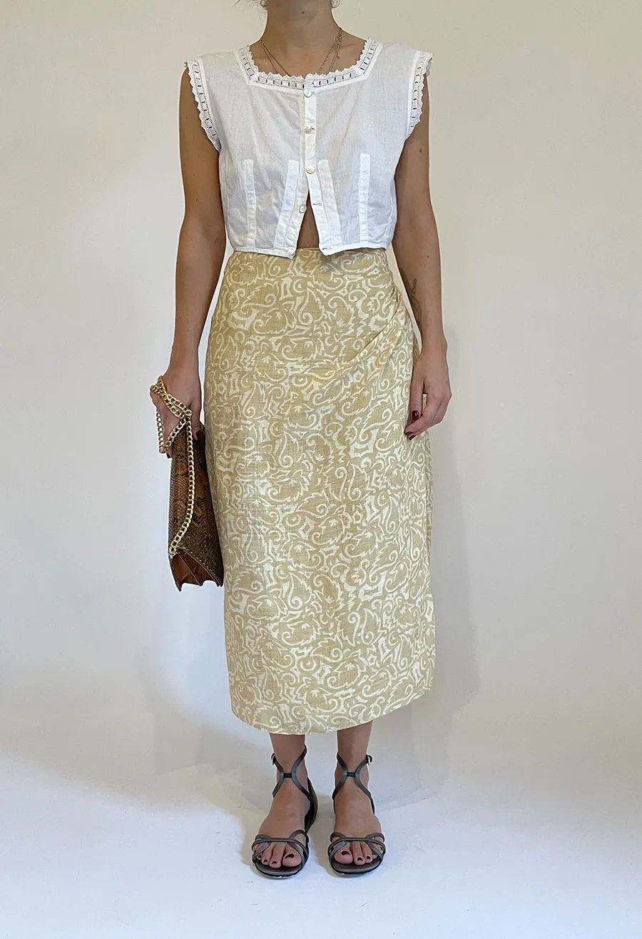 Gonna sarong in pura seta grezza Oliver by Valentino vintage anni ’80